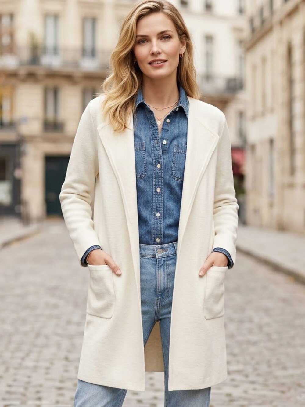 J. Crew Merino Wool Blend Juliette Collarless Sweater-Blazer Cardigan